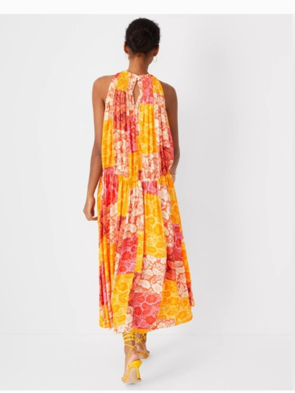 Ann Taylor Patchwork Floral Maxi Dress Size Small - Picture 3 of 9